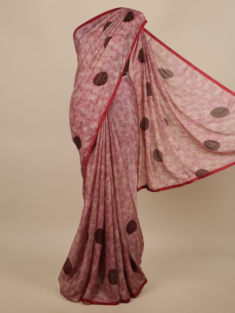 

Pothys Pink & Brown Beads and Stones Saree