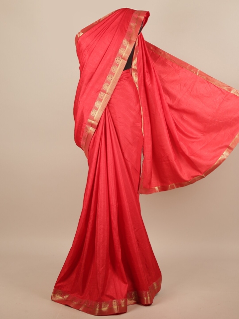 

Pothys Coral Pink & Gold-Coloured Jute Silk Saree