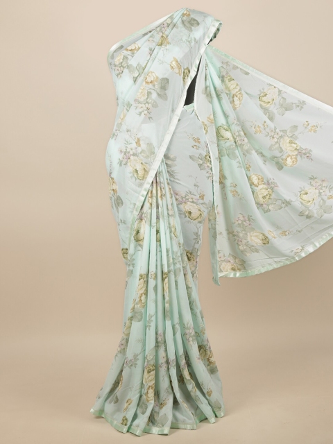 

Pothys Green & White Floral Saree