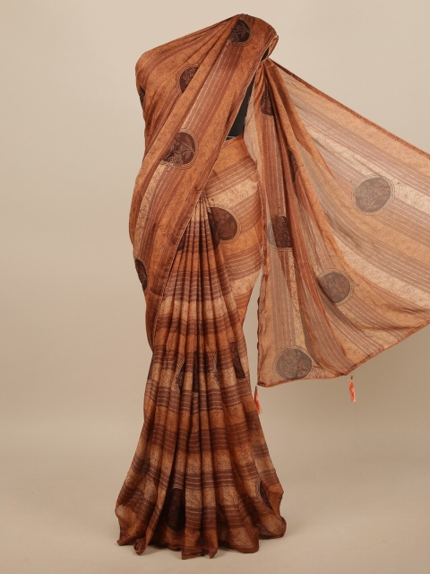 

Pothys Brown & Beige Floral Printed Saree