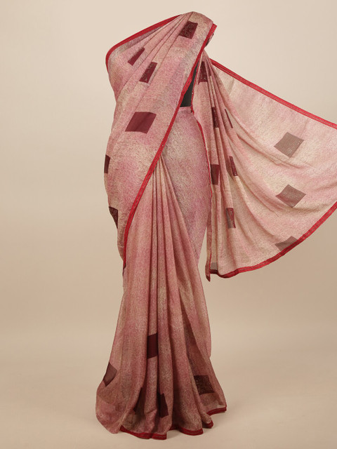 

Pothys Pink & Maroon Beads and Stones Saree