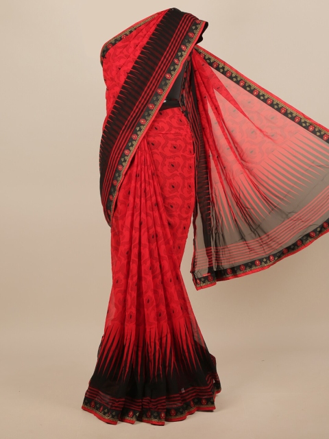 

Pothys Red & Black Printed Saree
