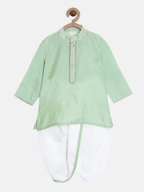 

Aomi Boys Green Regular Kurta with Dhoti Pants