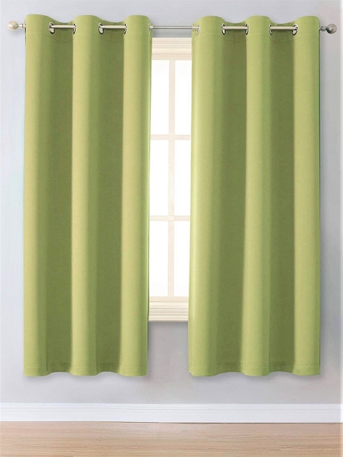 

URBAN SPACE Set of 2 Green Window Curtain