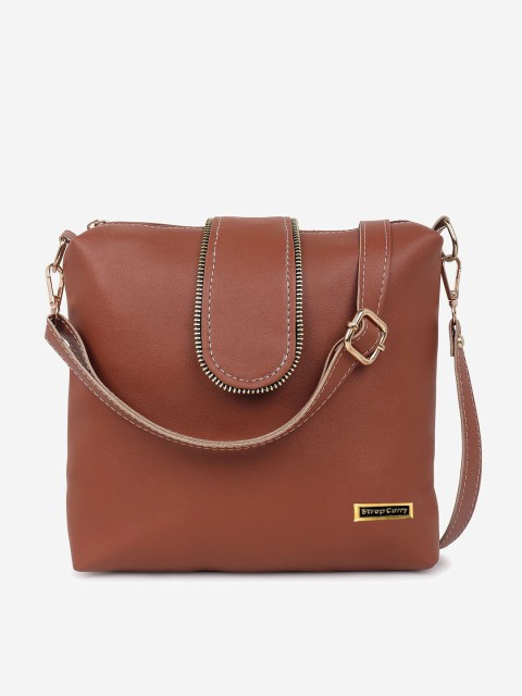 

Stropcarry Women Tan Structured Sling Bag