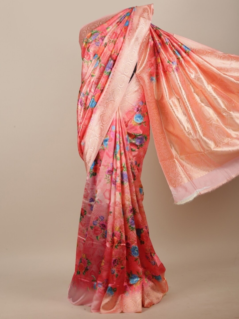 

Pothys Pink Jute Cotton Floral Printed Saree