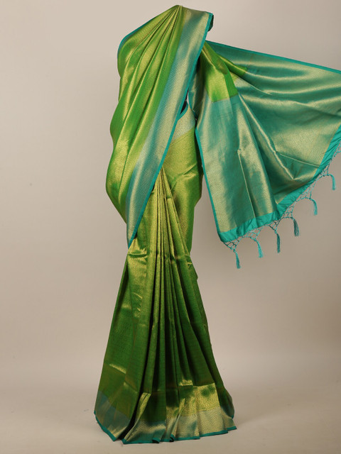 

Pothys Green & Blue Woven Design Zari Jute Cotton Saree