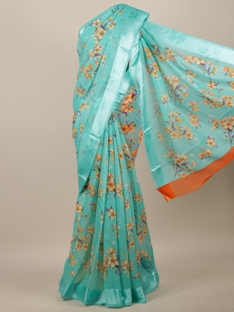 

Pothys Green & Violet Floral Zari Saree