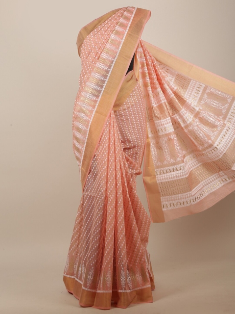 

Pothys Pink & White Floral Saree