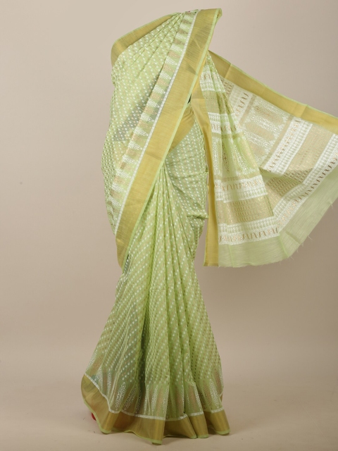 

Pothys Green & White Floral Saree