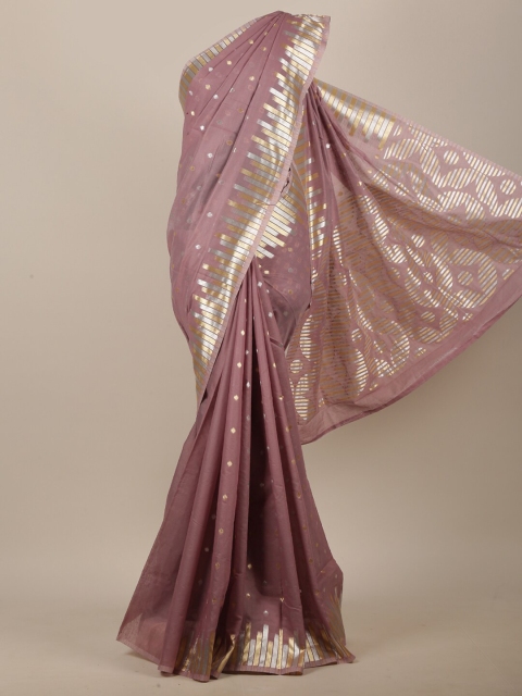 

Pothys Mauve & Gold-Toned Jute Cotton Saree