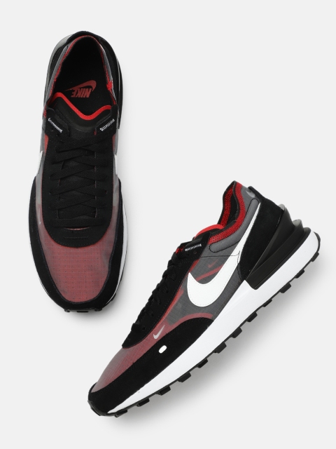 

Nike Men Black & Grey Colourblocked Waffle One SE Leather Sneakers