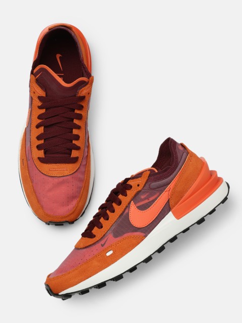 

Nike Women Orange & Maroon Colourblocked Waffle One Sneakers