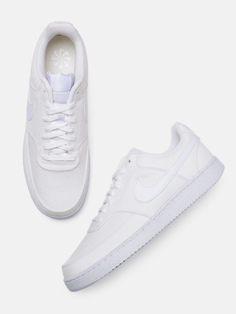 

Nike Men White Court Vision Low Canvas Next Nature Sneakers