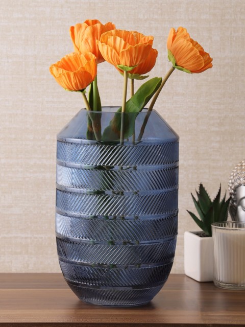 

Living Essence Blue Textured Glass Vase