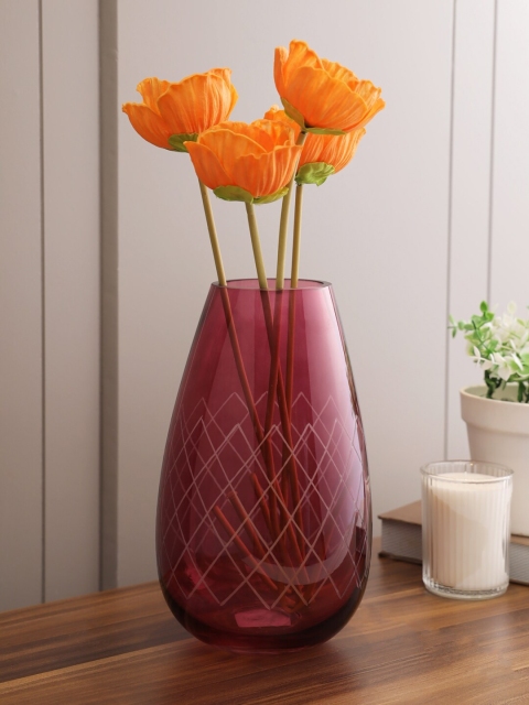 

Living Essence Pink & White Etched Glass Flower Vase