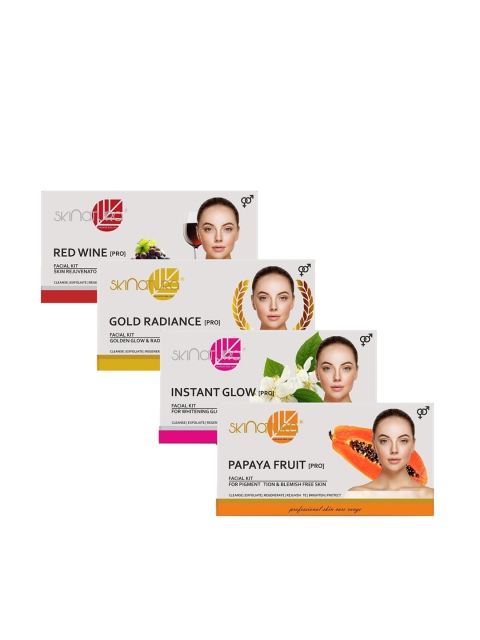 

Skinatura Set of 4 Red Wine + Gold Radiance + Instant Glow + Papaya Fruit Facial Kit, White