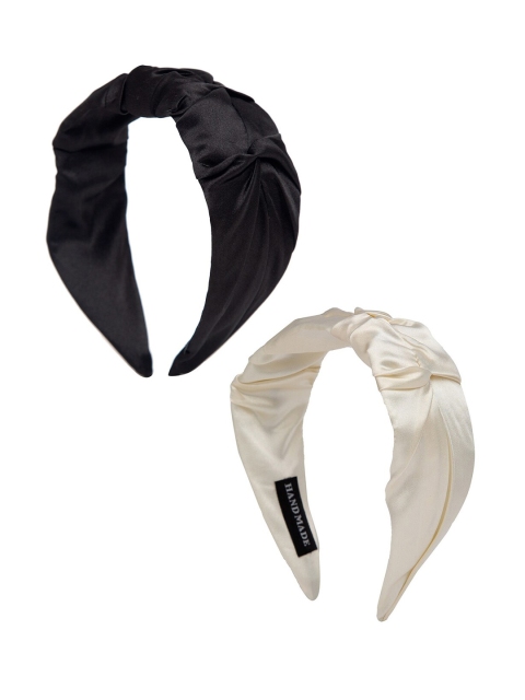 

YouBella Women Black & Cream-Coloured Set of 2 Hairband