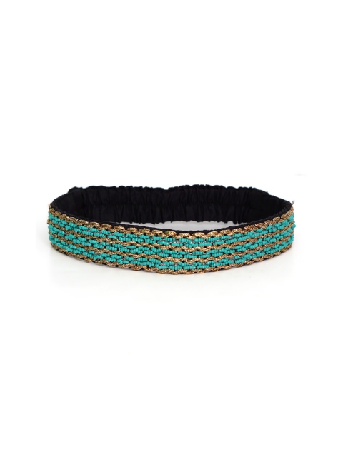 

Diwaah Women Sea Green & Gold-Toned Embellished Hairband