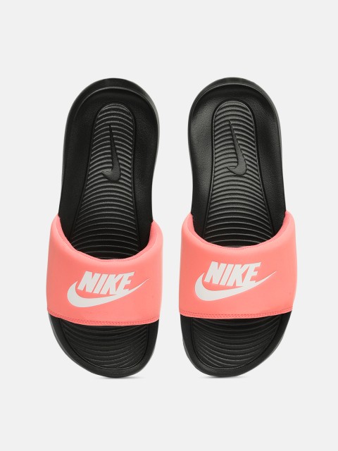 

Nike Women Pink & Black Printed Victori One Sliders