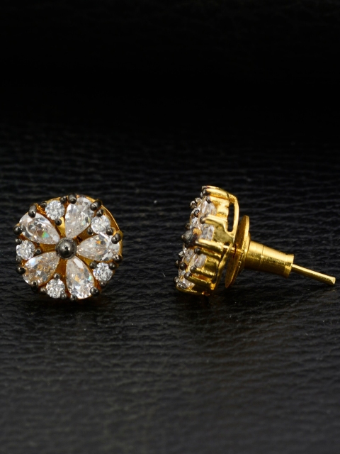 

Silgo Gold-Toned Brass-Plated Contemporary Studs Earrings