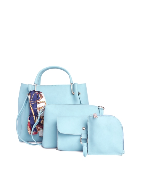 

Fostelo Turquoise Blue PU Oversized Structured Handheld Bag Combo