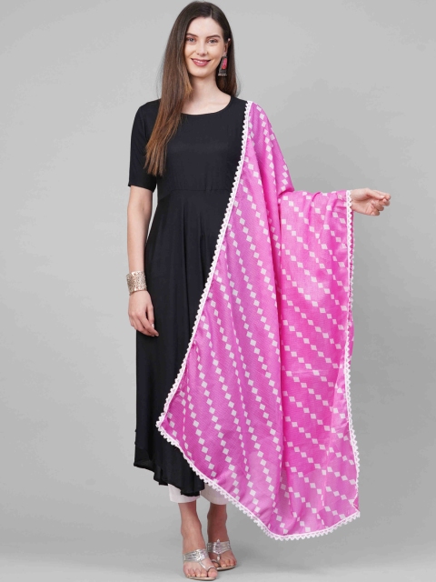 

KALINI Women Black & White Anarkali Kurta