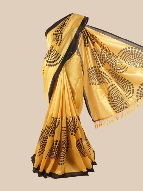 

Pothys Yellow & Black Printed Saree