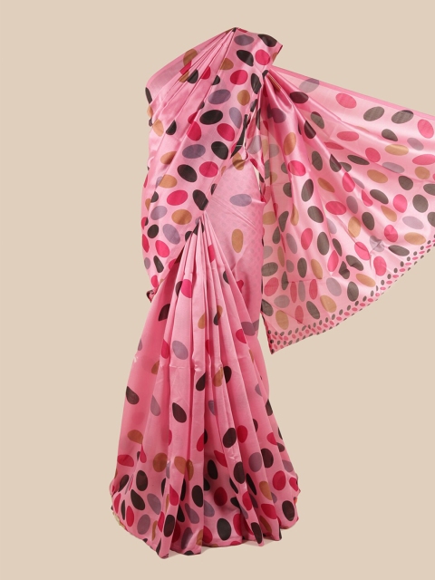 

Pothys Pink & Brown Printed Saree