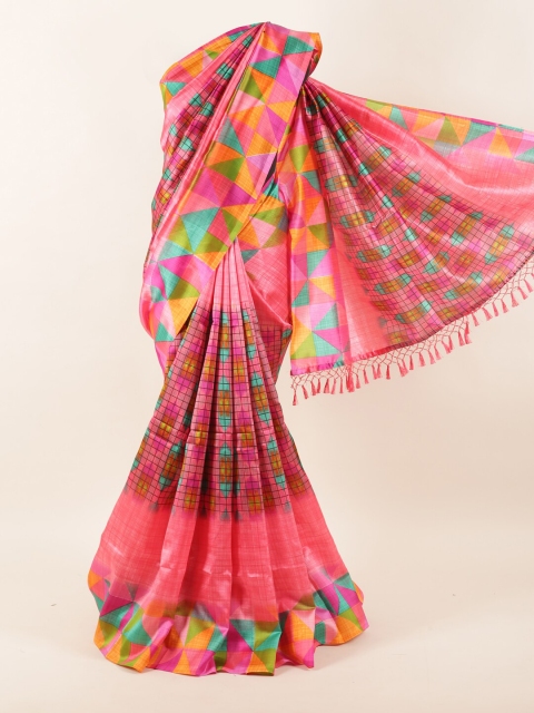 

Pothys Pink & Orange Printed Saree