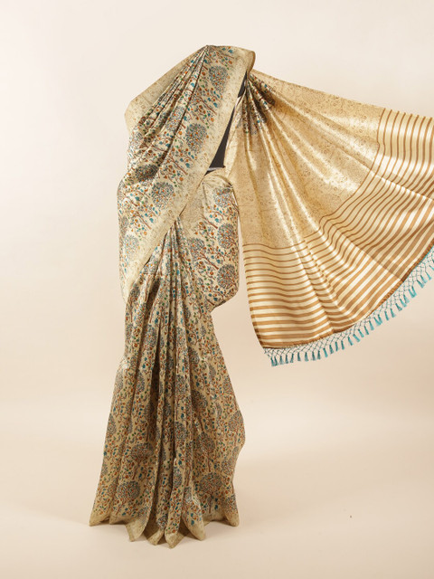 

Pothys Cream-Coloured Floral Saree