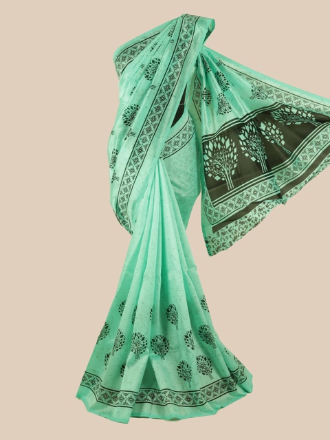 

Pothys Green & Grey Ethnic Motifs Saree