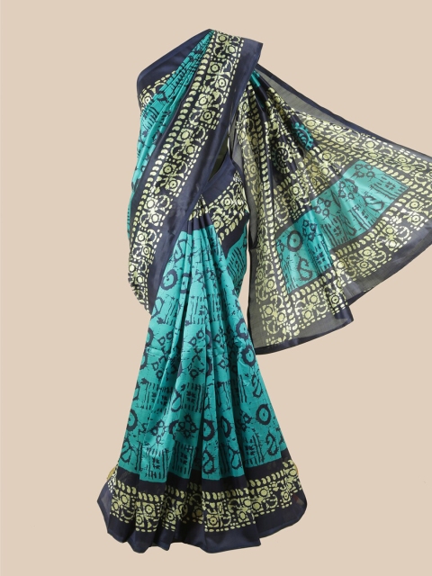 

Pothys Blue & Black Ethnic Motifs Saree
