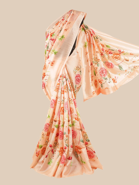

Pothys Peach-Coloured Floral Saree