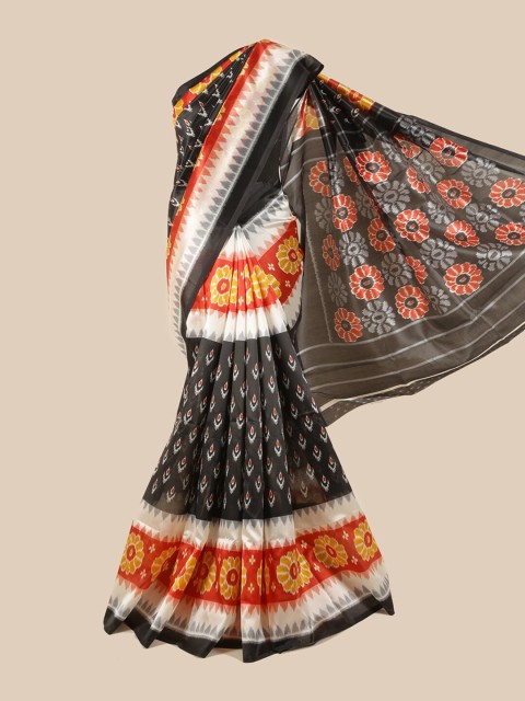 

Pothys Black & Red Floral Saree