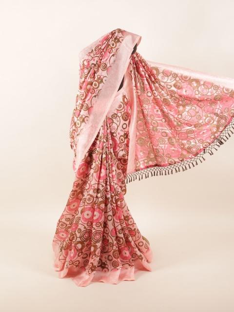 

Pothys Pink & Brown Printed Saree