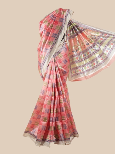

Pothys Pink & Blue Printed Saree