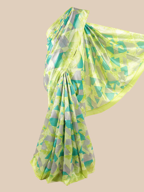 

Pothys Green & Grey Printed Saree