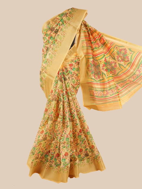 

Pothys Yellow & Green Floral Saree