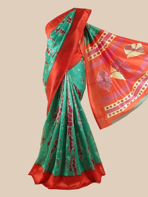 

Pothys Green & Red Printed Saree