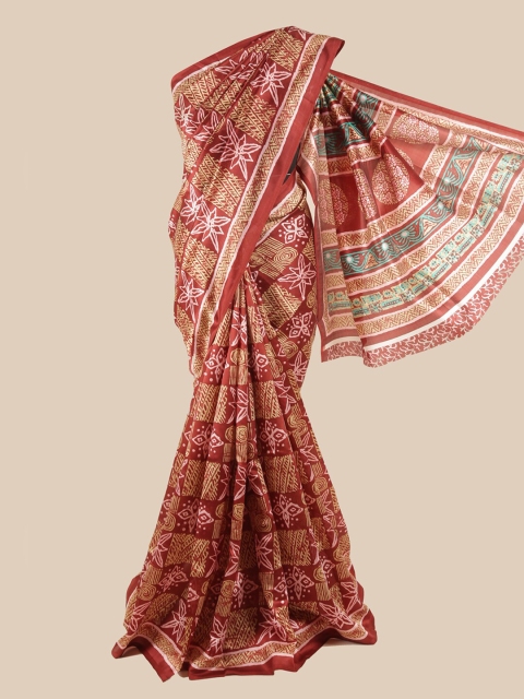 

Pothys Maroon & White Printed Saree