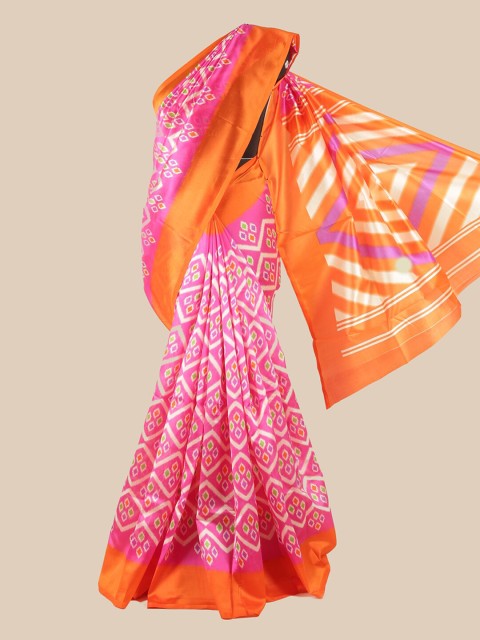 

Pothys Pink & Orange Printed Saree