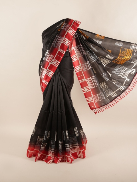 

Pothys Black & Red Printed Saree