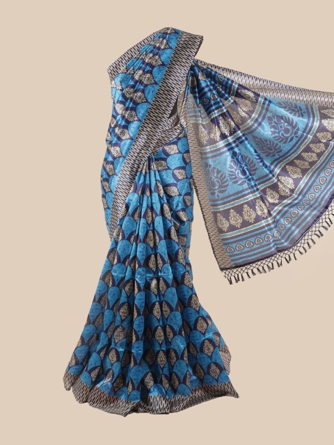 

Pothys Blue & Beige Ethnic Motifs Saree