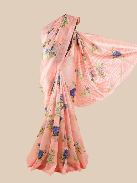 

Pothys Pink & Blue Floral Saree