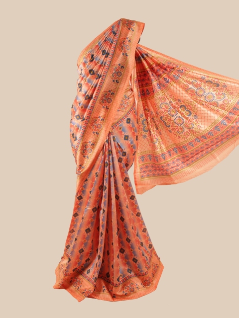 

Pothys Orange & Blue Ethnic Motifs Saree