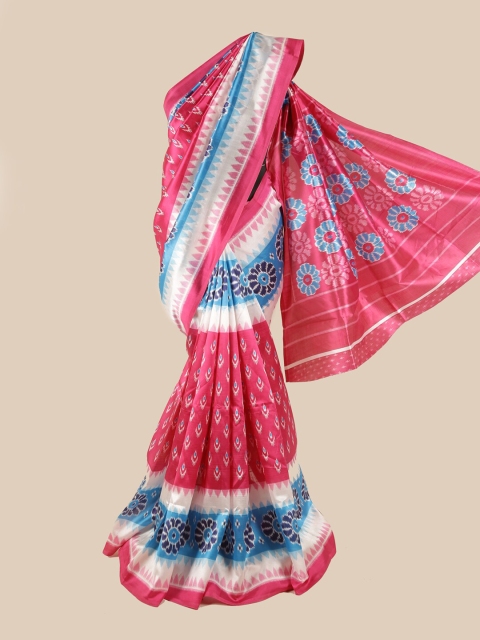 

Pothys Pink & Blue Printed Saree