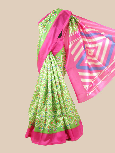 

Pothys Green & Magenta Printed Saree