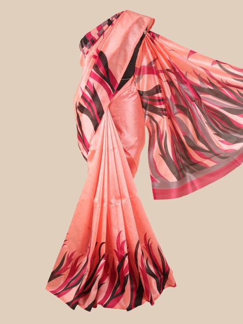 

Pothys Pink & Brown Printed Saree
