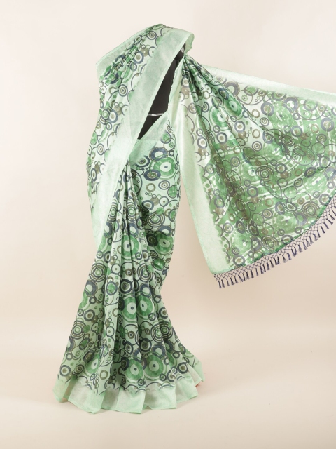 

Pothys Green & Olive Green Printed Saree